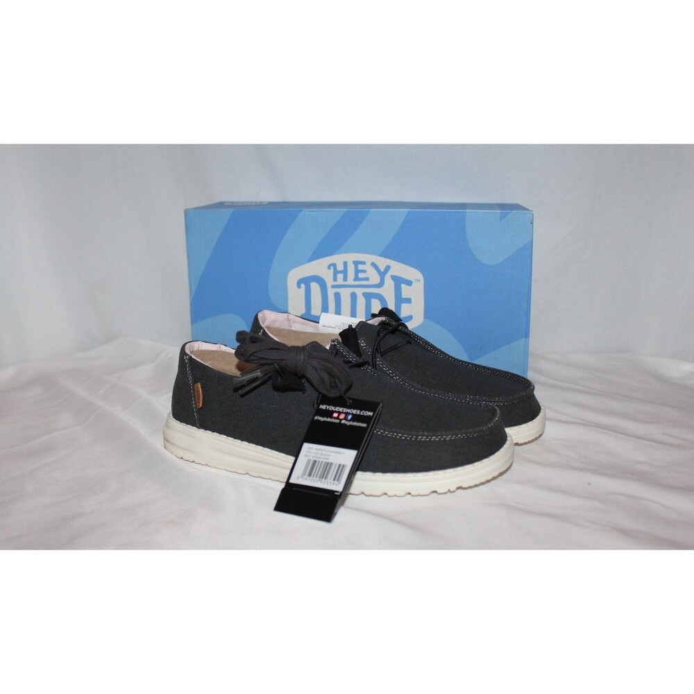 Hey Dude Wendy Women's SZ 8 Chambray Black Lightweight Slip On Sneaker Shoes NIB